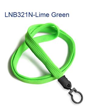  3/8 inch Lime green plain lanyard with lanyard hook-blank-LNB321NLMG 