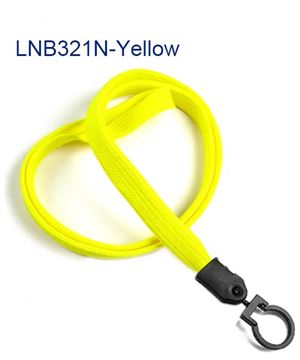  3/8 inch Yellow blank lanyard with lanyard hook-blank-LNB321NYLW 