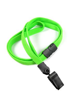  3/8 inch Lime green clip lanyard with safety breakawayblankLNB322BLMG 