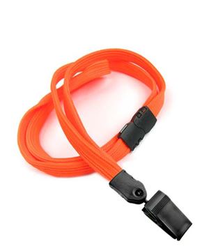  3/8 inch Neon orange clip lanyard with safety breakawayblankLNB322BNOG 