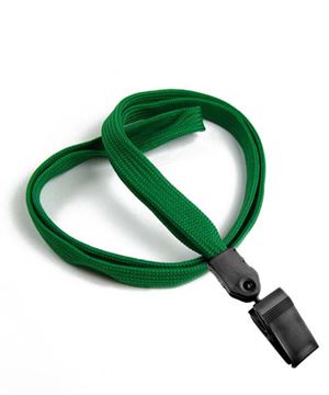  3/8 inch Green ID lanyard with plastic clipblankLNB322NGRN 