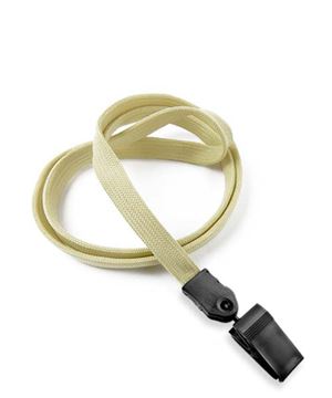  3/8 inch Light gold clip lanyard with a plastic rotating clip-blank-LNB322NLGD 