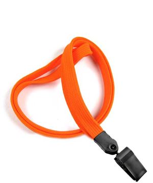  3/8 inch Orange clip lanyard with a plastic rotating clip-blank-LNB322NORG 