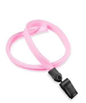  3/8 inch Pink clip lanyard with a plastic rotating clip-blank-LNB322NPNK 