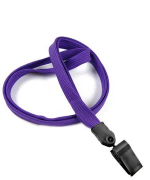  3/8 inch Purple clip lanyard with a plastic rotating clip-blank-LNB322NPRP 