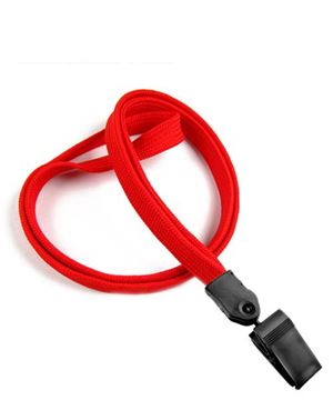  3/8 inch Red ID lanyard with plastic clipblankLNB322NRED 