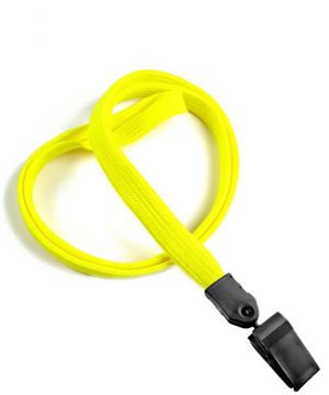  3/8 inch Yellow clip lanyard with a plastic rotating clip-blank-LNB322NYLW 