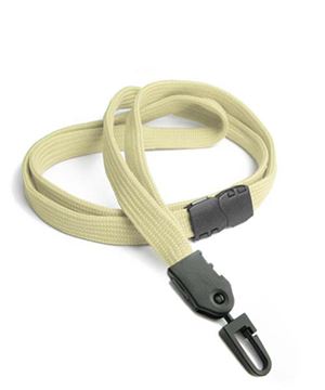  3/8 inch Light gold neck lanyards attached safety breakaway and plastic j hookblankLNB323BLGD