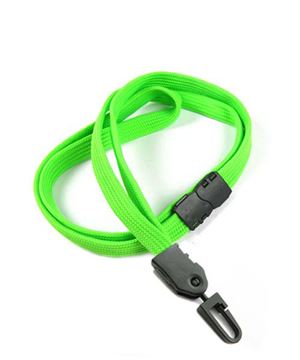  3/8 inch Lime green neck lanyards attached safety breakaway and plastic j hookblankLNB323BLMG 