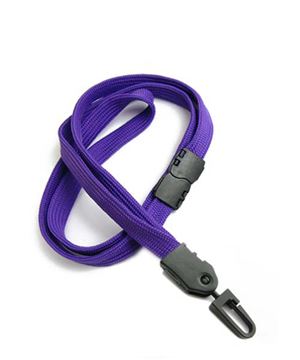  3/8 inch Purple neck lanyards attached safety breakaway and plastic j hookblankLNB323BPRP 