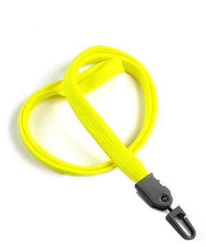  3/8 inch Yellow blank lanyard with a plastic ID hook-blank-LNB323NYLW 