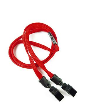  3/8 inch Red double clip lanyard with safety breakawayblankLNB324BRED 