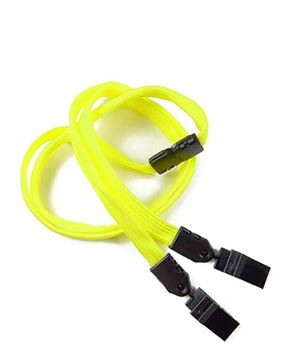  3/8 inch Yellow double clip lanyard with safety breakawayblankLNB324BYLW 