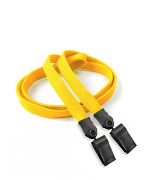  3/8 inch Dandelion double clip lanyard with 2 plastic rotating clipblankLNB324NDDL 