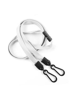  3/8 inch Gray doubel hook lanyard with safety breakaway-blank-LNB325BGRY 