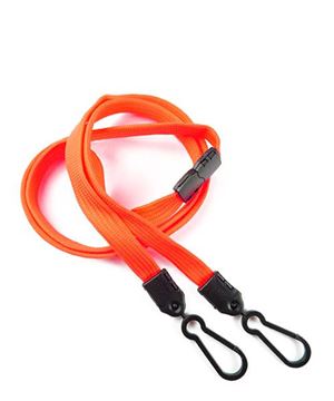  3/8 inch Neon orange doubel hook lanyard with safety breakaway-blank-LNB325BNOG 