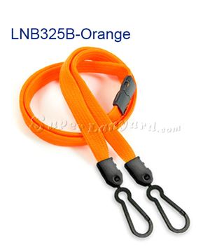  3/8 inch Orange doubel hook lanyard with safety breakaway-blank-LNB325BORG 