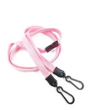  3/8 inch Pink doubel hook lanyard attached safety breakaway and 2 lanyard hooksblankLNB325BPNK 