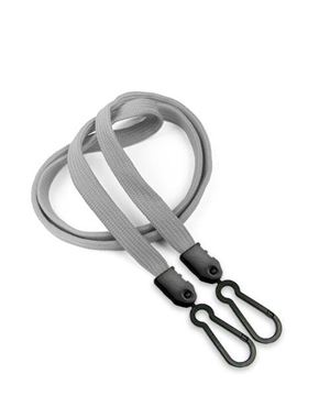  3/8 inch Gray doubel hook lanyard attached a plastic hook on each endblankLNB325NGRY 