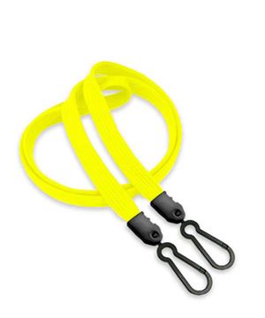  3/8 inch Yellow doubel hook lanyard attached a plastic hook on each endblankLNB325NYLW 