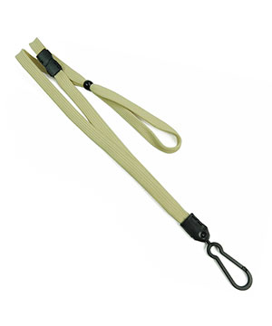  3/8 inch Light gold adjustable lanyard with adjustable bead and plastic rotating hook-blank-LNB326BLGD
