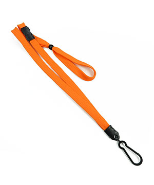  3/8 inch Orange adjustable lanyard with adjustable bead and plastic rotating hook-blank-LNB326BORG 