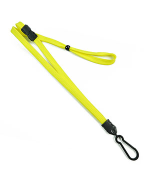  3/8 inch Yellow adjustable lanyard with adjustable bead and plastic rotating hook-blank-LNB326BYLW 