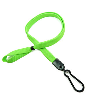  3/8 inch Lime green adjustable lanyard with plastic ID hook and adjustable beads-blank-LNB326NLMG 