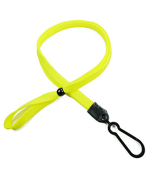  3/8 inch Yellow adjustable lanyard with plastic ID hook and adjustable beads-blank-LNB326NYLW 