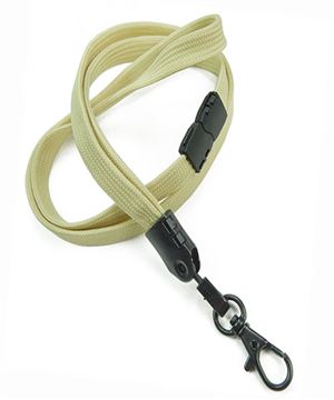  3/8 inch Light gold neck lanyard attached breakaway and black lobster clasp hook-blank-LNB329BLGD