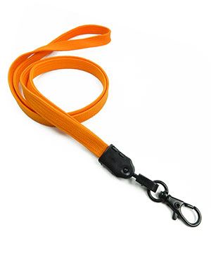  3/8 inch Carrot orange neck lanyard with black lobster clasp hook-blank-LNB329NCOG
