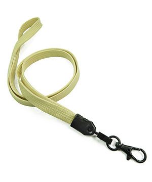  3/8 inch Light gold neck lanyard with black lobster clasp hook-blank-LNB329NLGD 