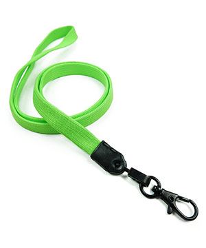  3/8 inch Lime green neck lanyard with black lobster clasp hook-blank-LNB329NLMG 