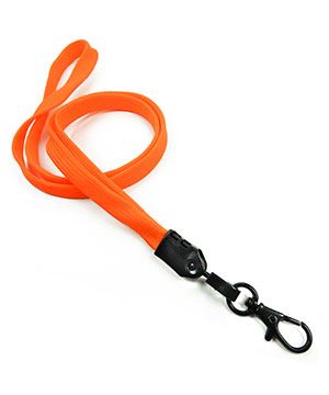  3/8 inch Neon orange neck lanyard with black lobster clasp hook-blank-LNB329NNOG 