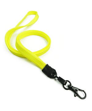  3/8 inch Yellow neck lanyard with black lobster clasp hook-blank-LNB329NYLW 