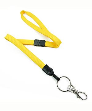  3/8 inch Dandelion neck lanyard with breakaway and split ring with lobster clasp hook-blank-LNB32ABDDL 