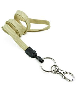  3/8 inch Light gold blank lanyard attached key ring with lobster clasp hook-blank-LNB32ANLGD 