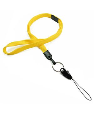  3/8 inch Dandelion breakaway lanyard attached key ring with quick release strap connector-blank-LNB32DBDDL 