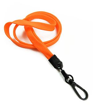  3/8 inch Neon orange ID lanyards attached black push gate snap hook-blank-LNB32ENNOG 