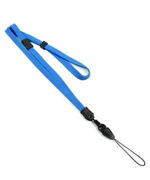  3/8 inch Blue breakaway lanyard with quick release loop connector and adjustable beadsblankLNB32FBBLU 