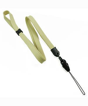  3/8 inch Light gold detachable lanyard with quick release loop connector and adjustable beadsblankLNB32FNLGD 