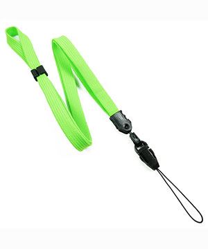  3/8 inch Lime green adjustable lanyard with quick release loop connector and adjustable beads-blank-LNB32FNLMG 