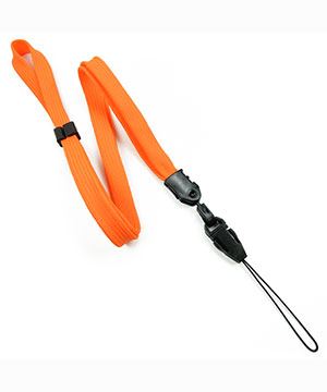  3/8 inch Neon orange detachable lanyard with quick release loop connector and adjustable beadsblankLNB32FNNOG 