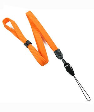  3/8 inch Orange adjustable lanyard with quick release loop connector and adjustable beads-blank-LNB32FNORG 