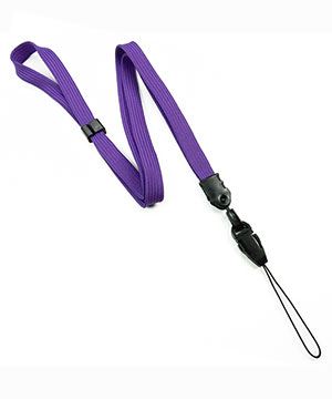  3/8 inch Purple detachable lanyard with quick release loop connector and adjustable beadsblankLNB32FNPRP 