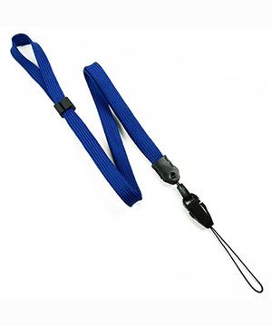  3/8 inch Royal blue detachable lanyard with quick release loop connector and adjustable beadsblankLNB32FNRBL 