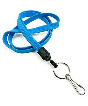  3/8 inch Blue key lanyard with split ring and j hookblankLNB32HNBLU 