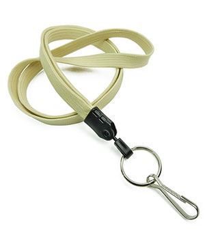  3/8 inch Light gold key lanyards attached metal key ring with j hook-blank-LNB32HNLGD 