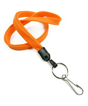  3/8 inch Orange key lanyard with split ring and j hookblankLNB32HNORG 