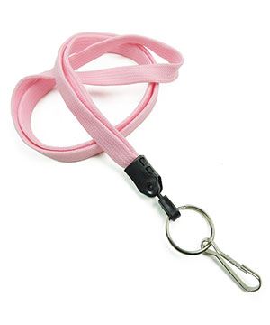  3/8 inch Pink key lanyard with split ring and j hookblankLNB32HNPNK 